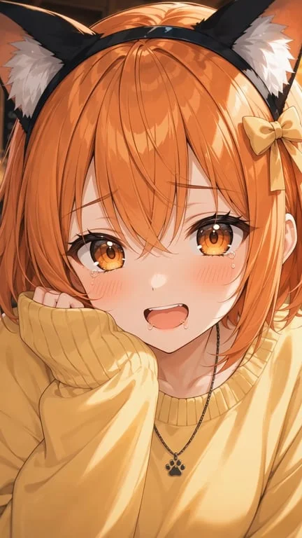 仅更改表情以看起来像ahegao；准确保留面部特征、发型和颜色、
