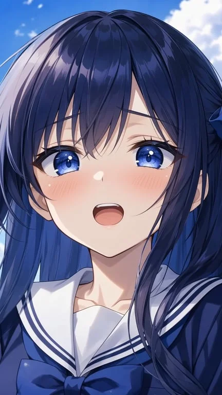 将表情替换为ahegao；保持相同的面部结构、发色和风格、服装细节和场景背景。